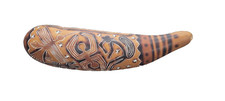 Hand-Carved Tribal Gourd Maraca Shaker Rain Stick With Intricate Design