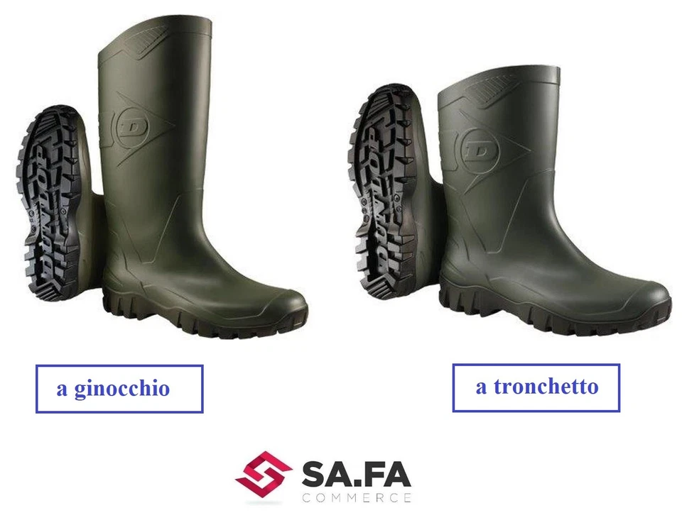 STIVALI STIVALE LAVORO DUNLOP PVC GOMMA IMPERMEABILI GINOCCHIO TRONCHETTO - Immagine 2 di 2