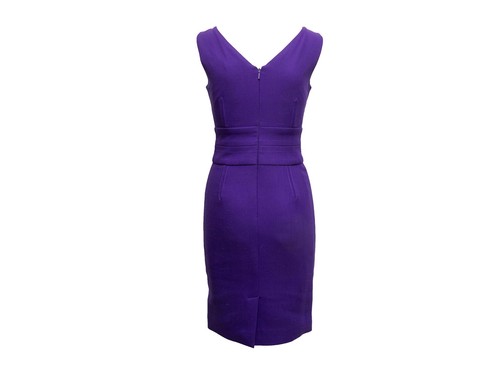 Purple Versace Sleeveless Wool Dress Size IT 38 - Picture 3 of 6