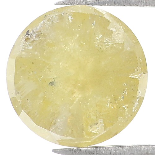 2.01 CT Natural Loose Round Rose Cut Diamond 7.90 MM Yellow Color Diamond LQ1562 - Picture 7 of 9