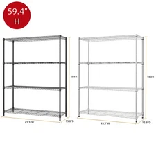 Heavy Duty 4-Tier Storage Shelf Steel Organizer Wire Rack 15.8 x 45.3 x 59.4 in