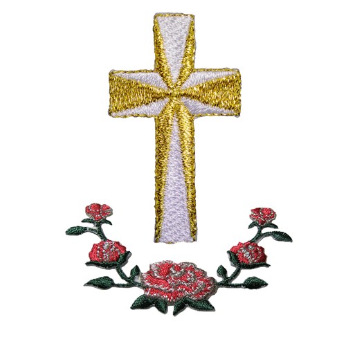 Baby Toddler Christening Baptism White BIB Gold Silver Embroidery Cross Flower - Picture 4 of 14