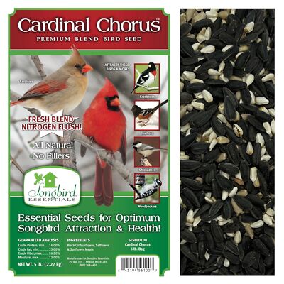 Songbird Essentials Wild Bird Food, Cardinal Chorus Premium Blend Bird Seed