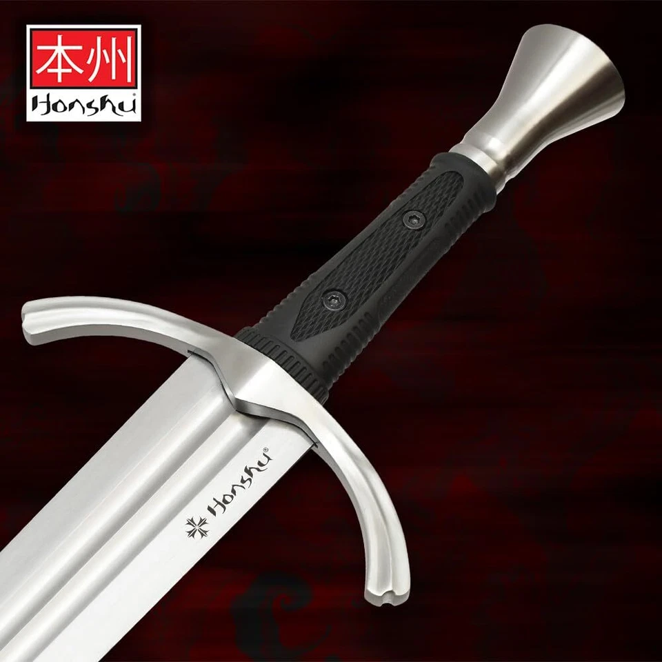 Espada de una mano Honshu | Hoja de acero al carbono 1060 | Mango TPR negro Foto 3 de 4