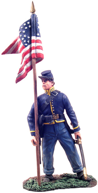 BRITAINS 31071 - Union Cavalry Guidon Bearer Dismounted No.1 Metal Figure