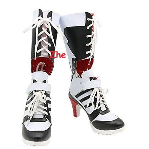 DC Comics Suicide Squad Harley Quinn Wig Cosplay Boots Shoes COS Costume Hot - Image 2 of 4