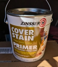 Zinsser Cover Stain Flat Oil-Based Int and Ext Primer+Sealer, 3501, White, 1 Gal