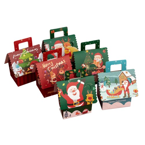 12 Stück Weihnachtsgeschenk Plätzchen Boxen Weihnachtsabend Süßigkeiten Äpfel Halter Haus Design