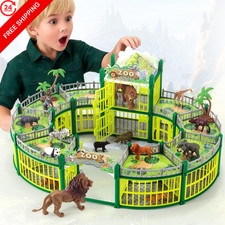 Complete 248PCS Animal Playground Set with 14 Realistic 3.27 inches, Green