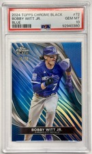 Bobby Witt JR 2024 Topps Black Chrome #72 Blue Wave Refractor /75 PSA 10 GEM