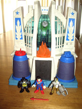 TT DC Super Friends Imaginext Salón de la Liga de la Justicia Superman Batman Metallo