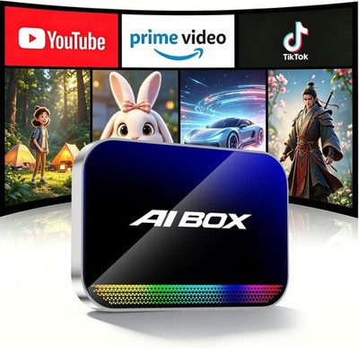 Magic AI Box, Wireless CarPlay Android Auto Adapter, Built-in Apps, Plug & Play 