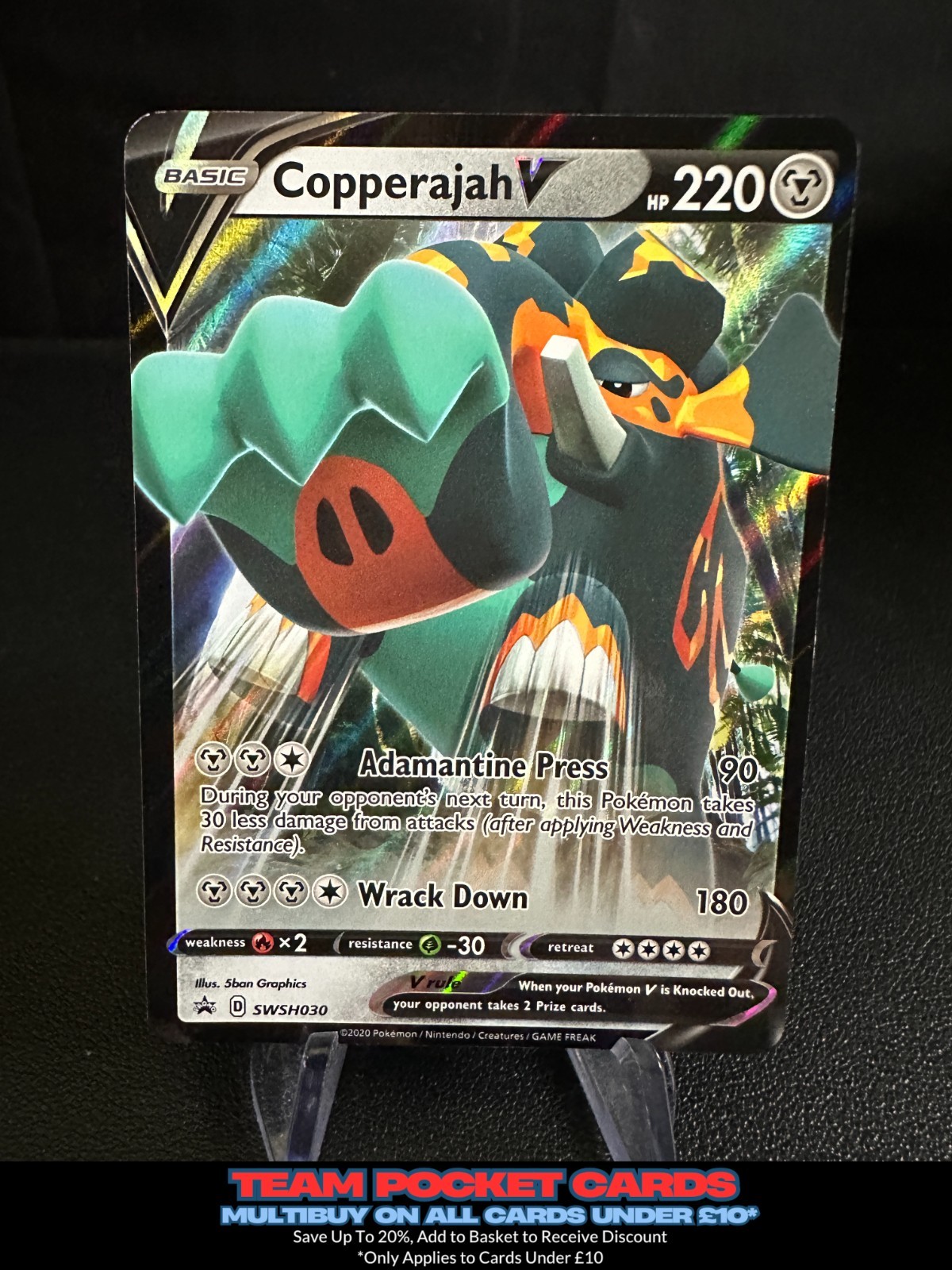 Copperajah V SWSH030, Black Star Promo, Pokemon, NM