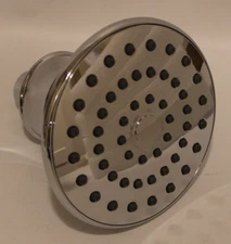 4" Shower Head - Brand Unknown, says MAX, 1.8 gpm on face of head - Chrome