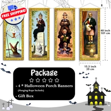 Haunted Mansion Stretching Portraits Vinyl Wall Decor – 4 PCS Halloween Art