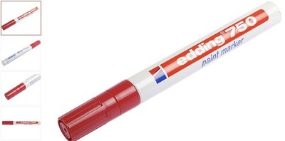 Edding Red 2 ? 4mm Medium Tip Paint Marker Pen for use with Glass, Metal