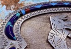 Nice Navajo Handmade Kachina Overlay Design & Multi Gemstone Inlay Belt Buckle — photo 7