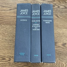 James Joyce Set 3 Ulysses Finnegan's Wake Dubliners Viking Random House HC