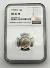 1957-D Roosevelt Silver Dime 10C NGC MS67 FT Full Torch Gem US 90% Coin BM1
