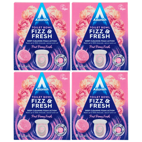 Astonish Foaming Pink Peony Toilet Bowl Cleaner - Deep Cleaning Limescale 8 tabs - Picture 7 of 10