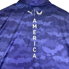 Puma Golf Volition America Polo Shirt Men's Large Blue Camo Short Sleeve Sporty