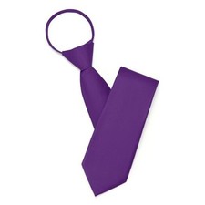 Pre Tied Adjustable Zipper Ties for Men 3.15" Womens Solid Color Necktie Purple