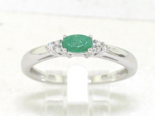 Exclusiver Smaragd Ring 585 Weißgold 14Kt Gold natürlicher Smaragd  6 Brillanten