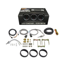 Tinted 7 Color Diesel Gauge Set - 60 Boost, 2400 Pyrometer EGT, Trans Temp