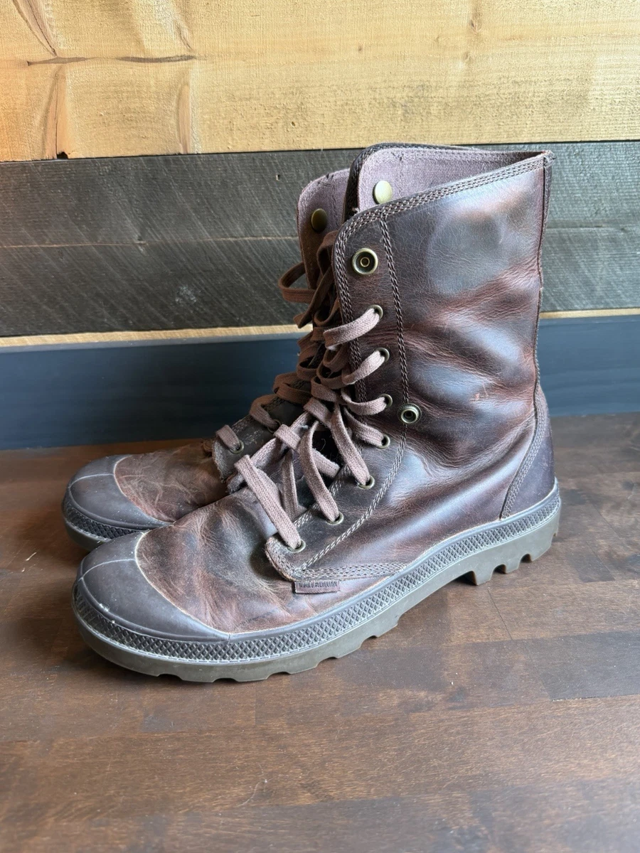 Palladium Baggy Mens Turn Down Boots 8 Brown Leather Lace Up Lug Sole Combat Palladium Baggy Boots – DTLR main image 2