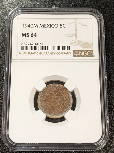 1940 M MS64 Mexico 5 Centavos UNC KM 423 NGC