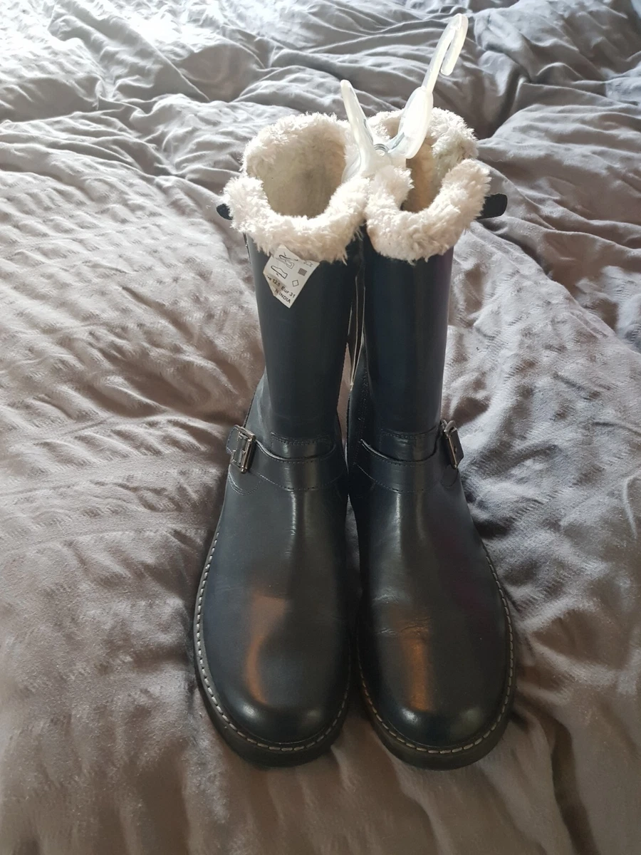 John Lewis Leia 2 EU 38 UK 5.5 Navy Blue Winter Boots Low Heel Ex Display