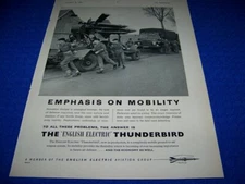 1959 ENGLISH ELECTRIC THUNDERBIRD MISSILE "MOBILITY"..1-PAGE SALES AD (64Z)