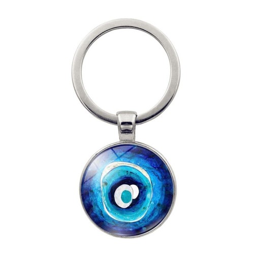 Turkish Blue Evil Eye Pendant Trendy Evil Eye Keyring Bag Charm Car Jewelry - Picture 14 of 24