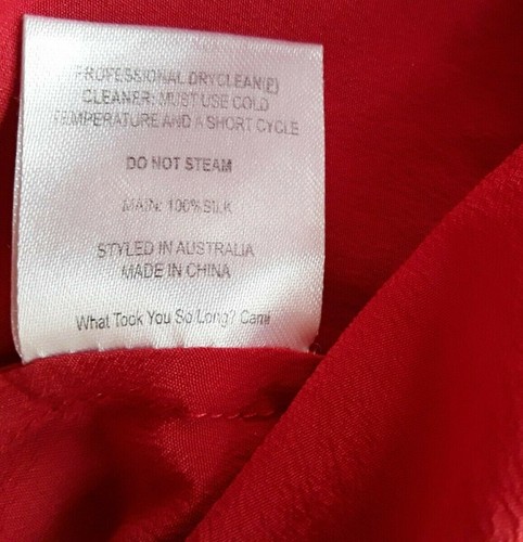 Alannah Hill size 8 camisole silk red adj spaghetti straps ruffles vintage chic - Picture 6 of 9