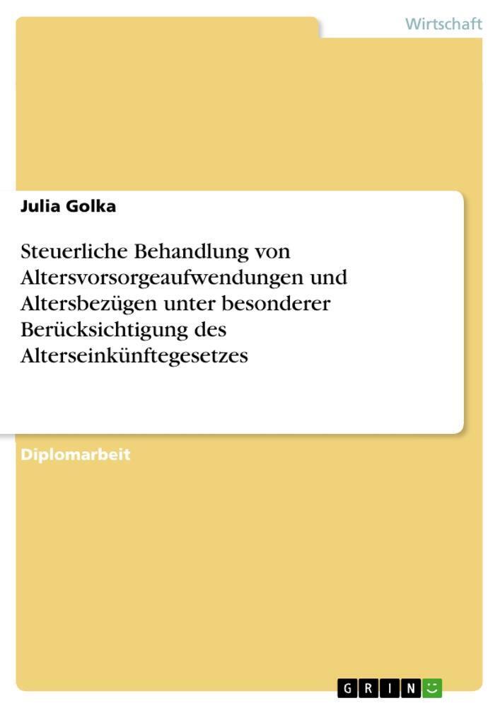 Thumbnail - Steuerliche Behandlung Von Altersvorsorgeaufwendungen Und