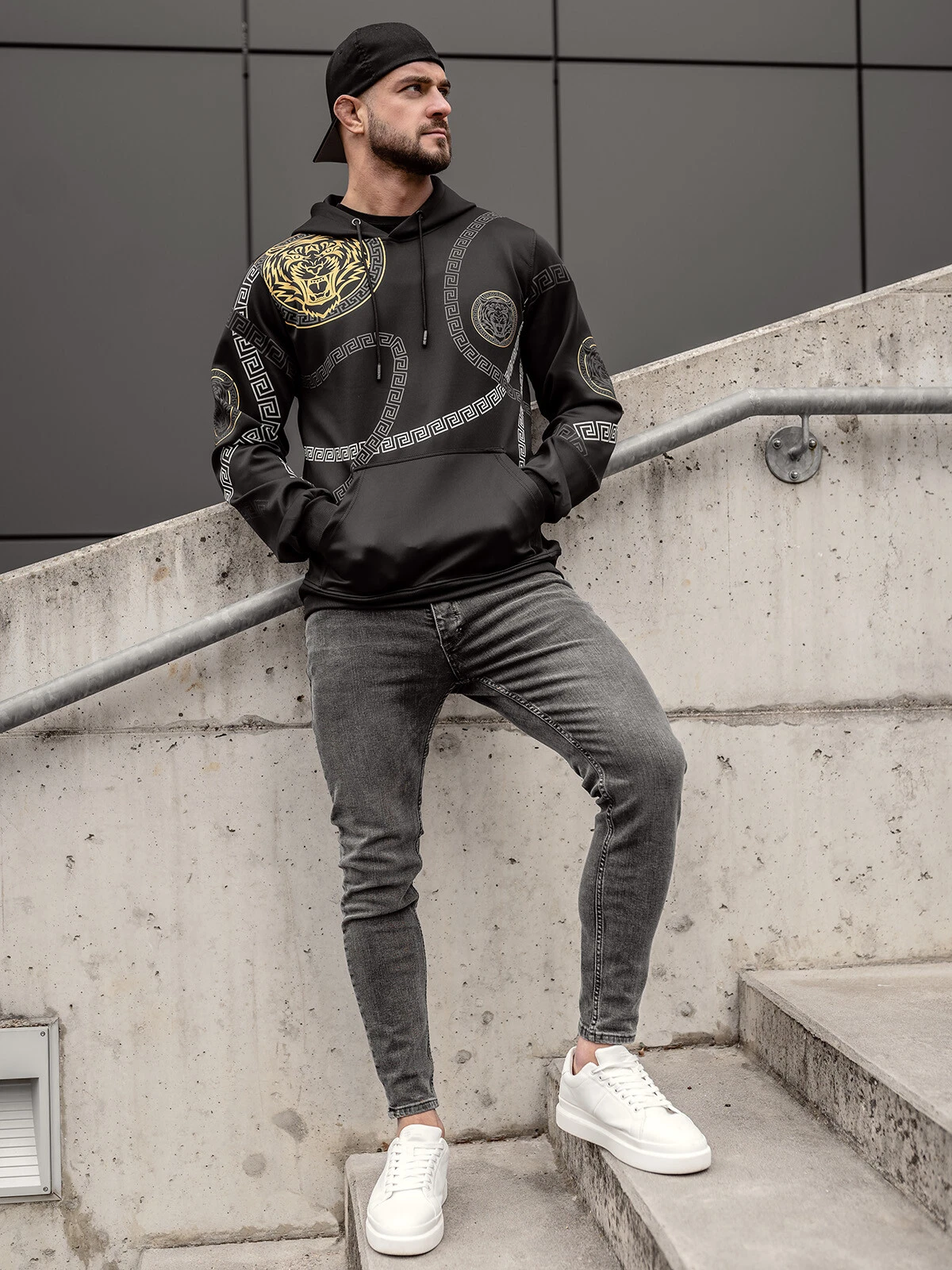 SACAI Felpa con cappuccio pullover felpa con cappuccio uomo stampa uomo motivo boolf