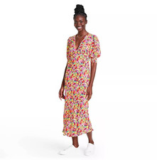 RIXO for Target Multicolor Floral Puff Sleeve Maxi Dress Women’s Size 2