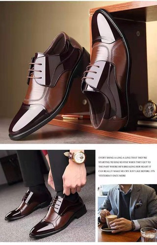 Scarpe eleganti formali uomo moda scarpe stringate ballerine uomo taglie forti 38-47 - Foto 12 di 14