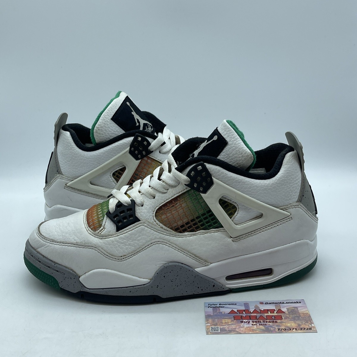 Size 10W - Air Jordan 4 Retro Rasta Green Gray White Orange