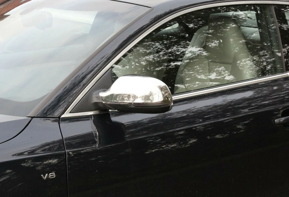 Spiegelkappen Chrom Edelstahl für Audi A3 A4 A5 Facelift ab 2010 Zierkappen Set — 第 2/2 张图片