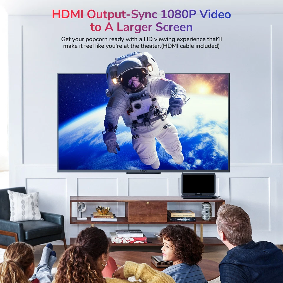 17.6" Portable DVD Player Blu Ray HD Video Dolby Audio DVD Region Free USB HDMI - Image 4 of 4