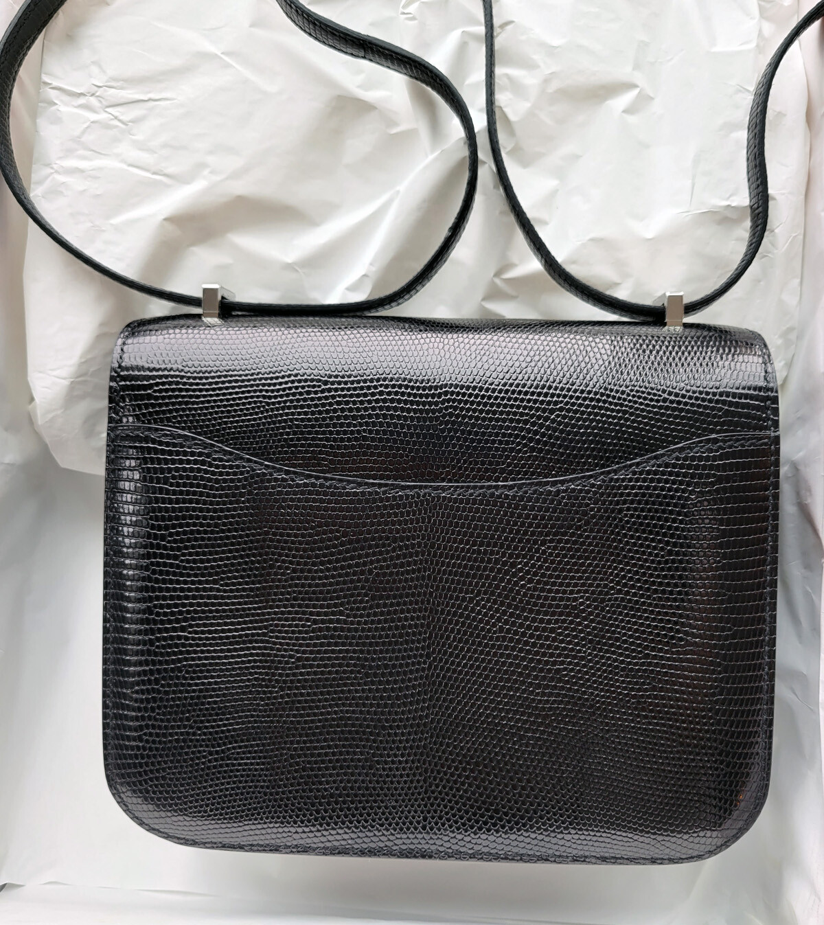 Hermès Constance Mini Black Lizard Buckle Bag