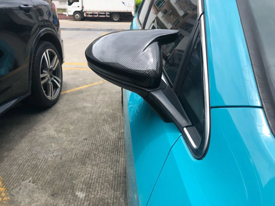 Para VW Golf 7 7.5 MK7 7.5 GTI R 14-19 2 PIEZAS Carbono Espejo Lateral Cubierta Tapicería Reemplazo Foto 4 de 4