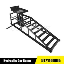 1pc 5T/11000lb Hydraulic Car Ramps Hydraulic Vertical Ramps Low Profile Black