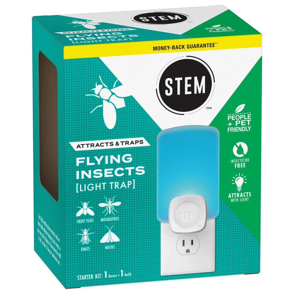 Indoor Fly Trap Plug-in - 2 Devices + 6 Refills, Catches Fruit Flies, Gnats, Mosquitoes & Moths, Safe For Kids & Pets