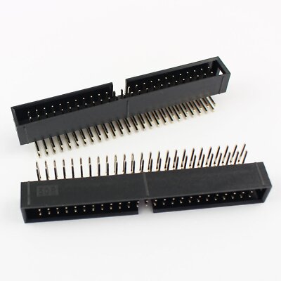 2Pcs 2.54mm 2x25 Pin 50 Pin Right Angle Male Shrouded IDC Box Header Connector