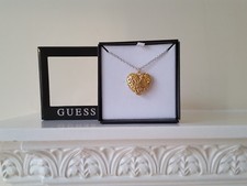 GUESS "JASMINE" LADIES GOLD TONE OPEN HEART NECKLACE UBN 71525