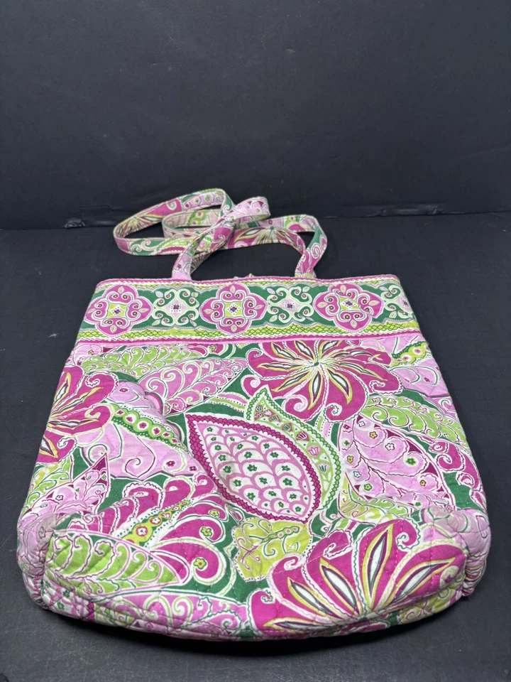 Bolso de Mano VERA BRADLEY Vintage Acolchado Floral Rosa Pétalo Cubo Cartera *RETIRADO* Foto 2 de 4