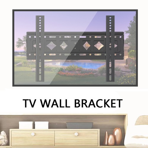 TV Wall Mount Bracket Fixed Slim LCD LED 32 40 42 47 50 55 60 62 65 70 75 inch - Picture 3 of 13