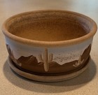 Vintage Stoneware 5.25” Planter Succulent Pot, Mountains Cactus Southwest Desert